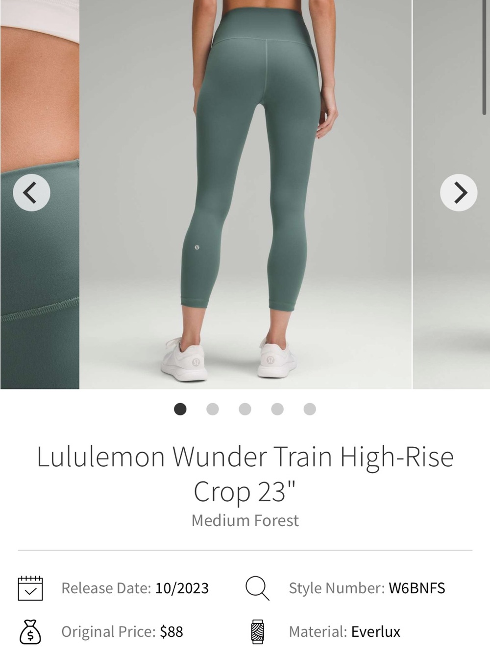lululemon athletica Wunder Train High-Rise Crop Leggings - Medium Forest Green